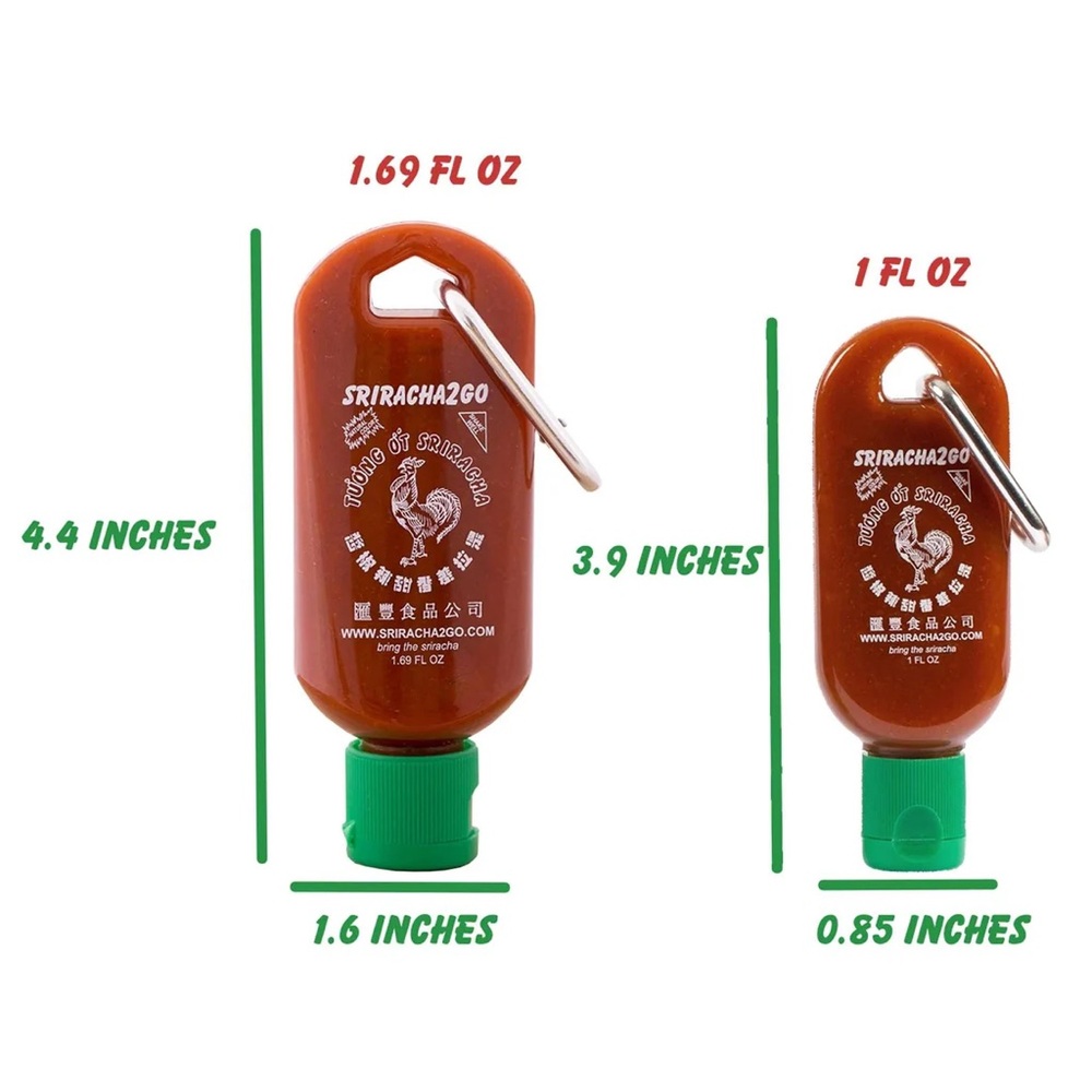 New in box Sriracha Keychain Combo Pack (1.7 & 1 Ounce, Hot Sauce Not Included)